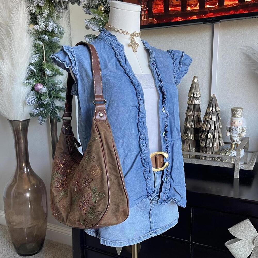 Denim Ruffle Blouse - Picture 4 of 4